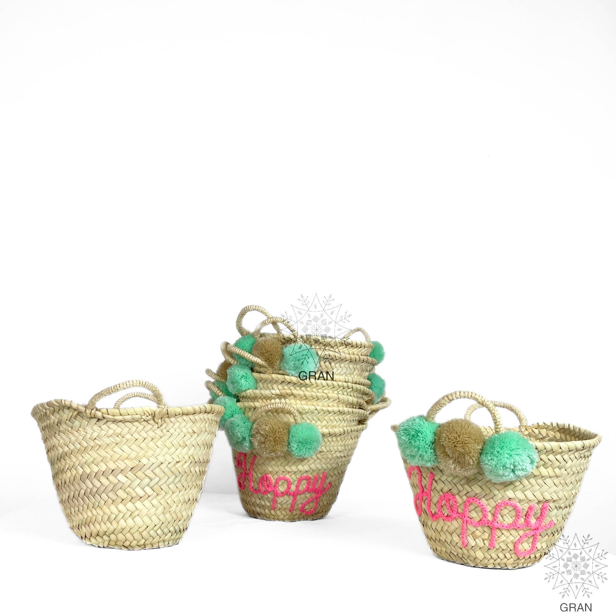 Gran Wholesale - Wholesale Tote Bag - Women's - Custom Basket With Pom Poms, Moroccan Bridesmaid Tote Bags.11