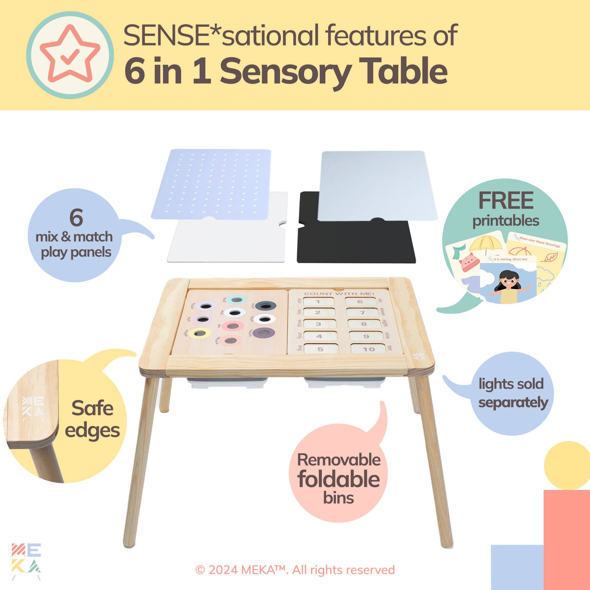 MEKA - Wholesale Wood Toy - Kids - Sensory Table 6 in 16