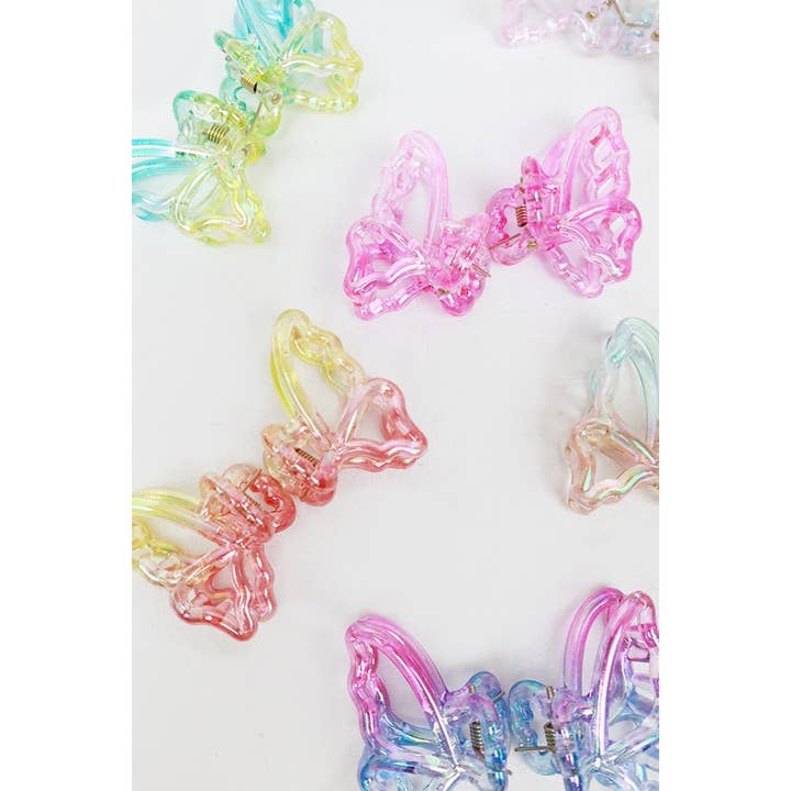 MIX COLOR 2-pc Two Tone Butterfly Mini Hair Clip for wholesale on Faire