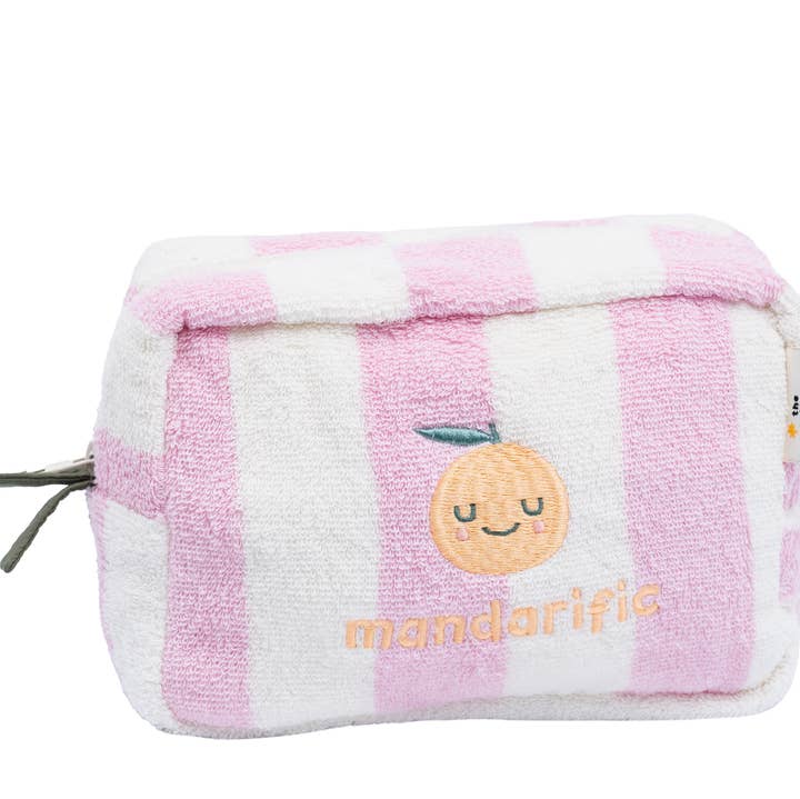 Trousse de toilette en coton éponge Mandy Mandarine pour la vente par the cotton cloud