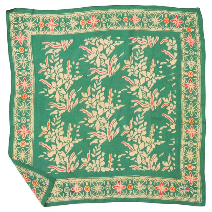 Pañuelo Batik Teñido a Mano, 100% Algodón Suave, Guirnalda Verde, Rosa para venta al por mayor de Kasih Co-op