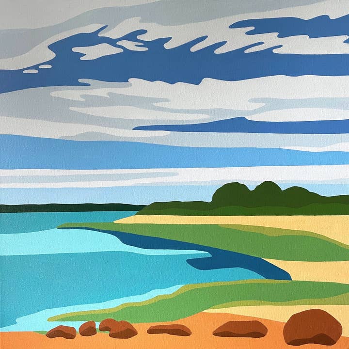 Grays Beach Cape Cod Matted Archival Print for wholesale by Kelly Fuller