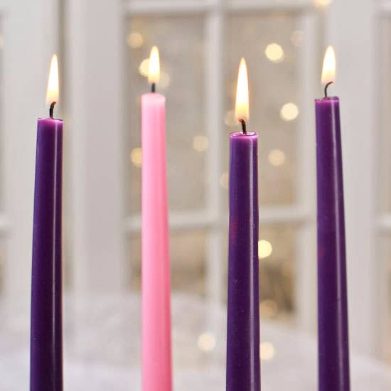 Factory Direct Craft - Wholesale Tapered Candle/Candlestick - Box of Traditional Advent Taper Candles (Pack of 4)2