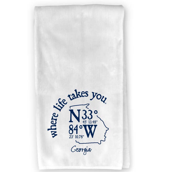 Georgia Coordinate Kitchen Towel - Where Life Takes You for wholesale by The Buffalo Works