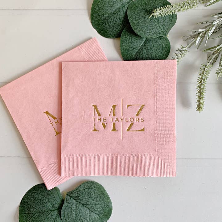 EnFete, LLC - Wholesale Disposable Napkin - Wedding or Corporate Logo Cocktail Napkins