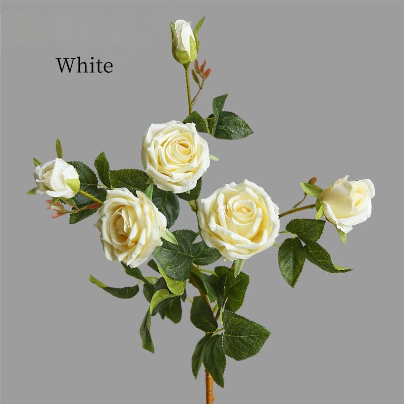 ACNITE(We cover U.S. import duties) - Wholesale Kunstbloemen - Zijden bloemstuk met 6 koppen sneeuwrozen voor woondecoratie0