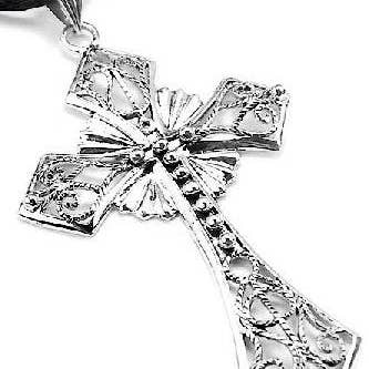 Silver Insanity - Vendita all'ingrosso Collana con ciondolo/pendaglio - Grande pendente a croce celtica in argento sterling da 3"2