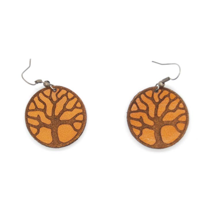 Yggdrasil Tree of Life Lederohrringe für den Großhandel von Lilja Firenze