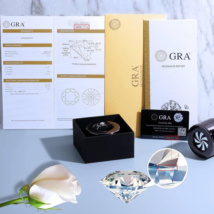 digsell – wholesale Förlovningsring – YOSZO 1,0 karat moissanit retro snidade blommor ring platinpläterad sterlingsilver rundskuren solitärring Förlovningslöfte Bröllop Evighetsband för kvinnor