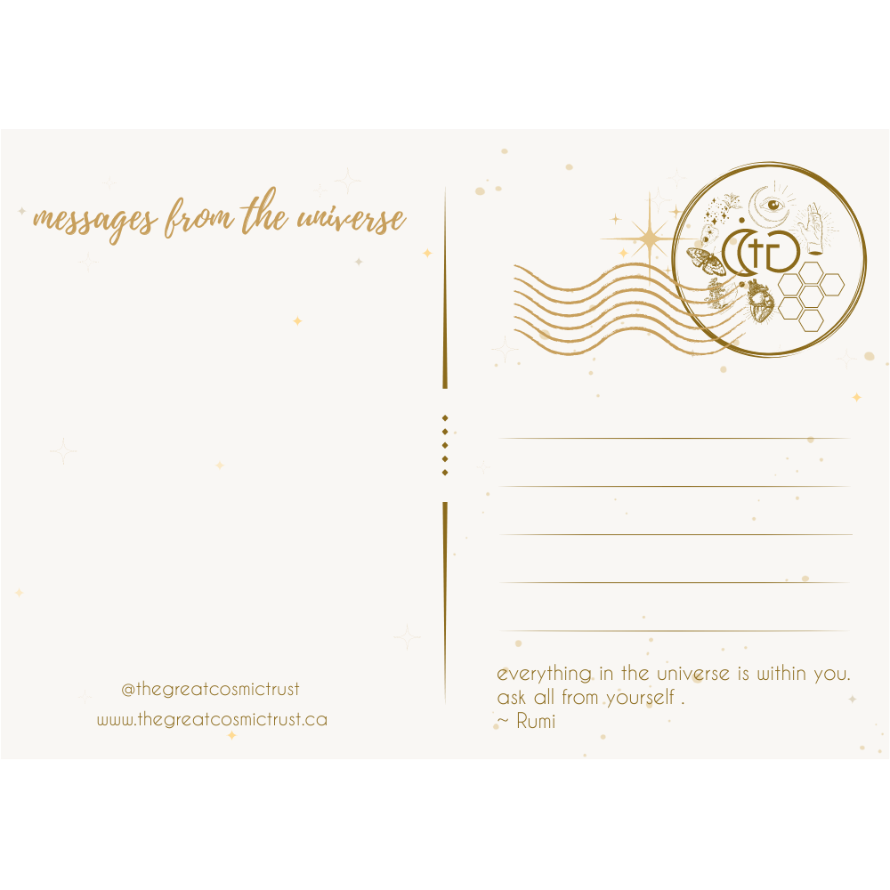 The Chaotic Good (previously The Great Cosmic Trust) - Wholesale Postcard - Astrology POSTCARDS - messages from the universe 5" x 7"12