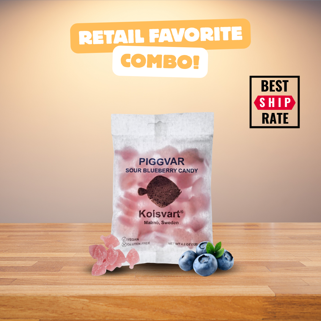 Casacella Foods - Vente Bonbons gélifiés - Kolsvart Lot de Poissons | 4 caisses. 1 caisse de chaque3