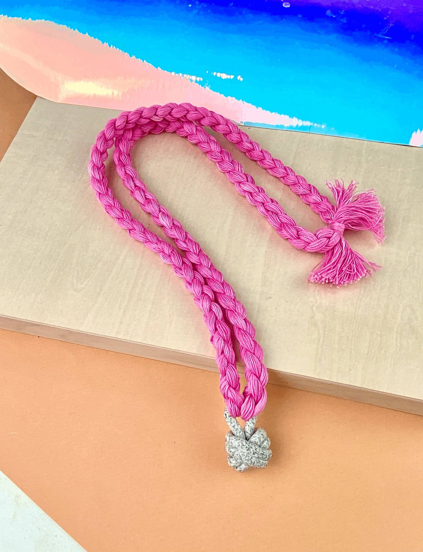 Barrow PDX - Wholesale Woven Necklace - Mini Knot Necklace - Neon Pink0