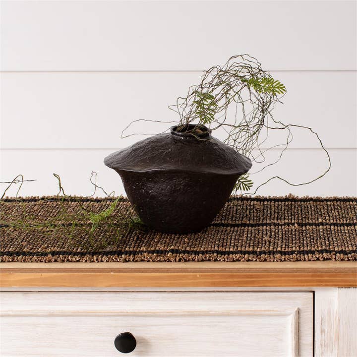 Audrey's Home & Gift - Wholesale Vase - Vase - Black Reactive Glaze Asymmetrical, Med (Pk/02)1