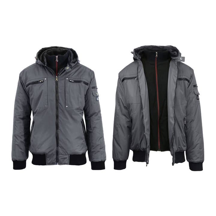 Galaxy By Harvic - Wholesale Jacket - Men's - Men's Heavyweight Jacket With Detachable Hood2