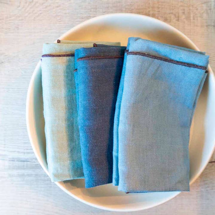 West Coast Handmade – Großhandel Papier- & Stoffserviette – Servietten aus 100% Leinen, Grün (Lagune), 2 Stück