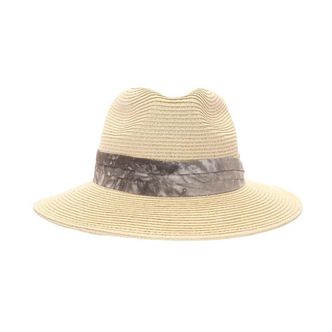C.C Beanie - Wholesale Straw Hat - Women's - Tie Dye Band Straw Panama Hat ST8501