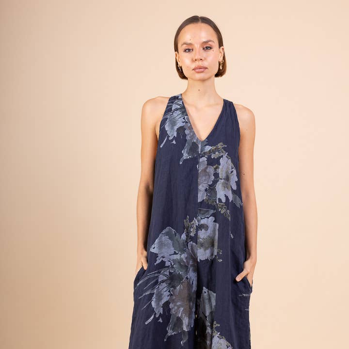 Floral linen jumpsuit 20599 and other Purchase Wholesale romperall. Free Returns & Net 60 Terms on Faire trending on Faire.