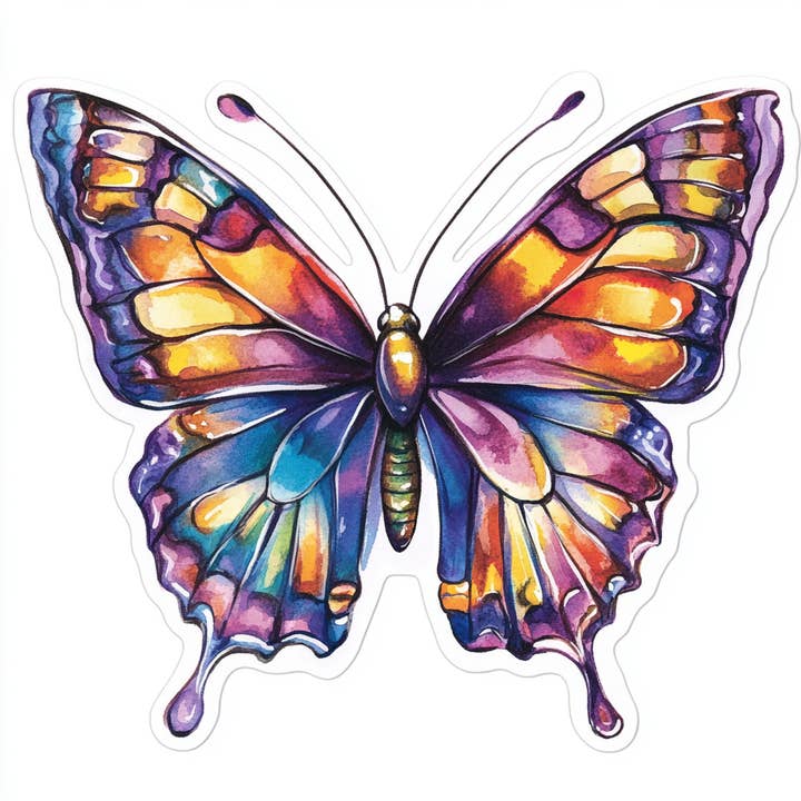 Buntglas-Schmetterlingsaufkleber Vinyl Wasserdicht für den Großhandel von Elizarae Co.