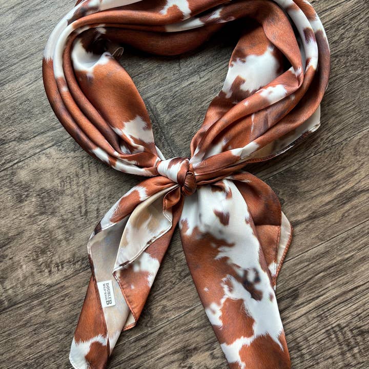 Double B Wild Rags - Venta al por mayor Bandana - Mujer - Pañuelo de Cuello Vaquero Occidental de Piel de Vaca Longhorn Rojo por Double B Wild Rags1