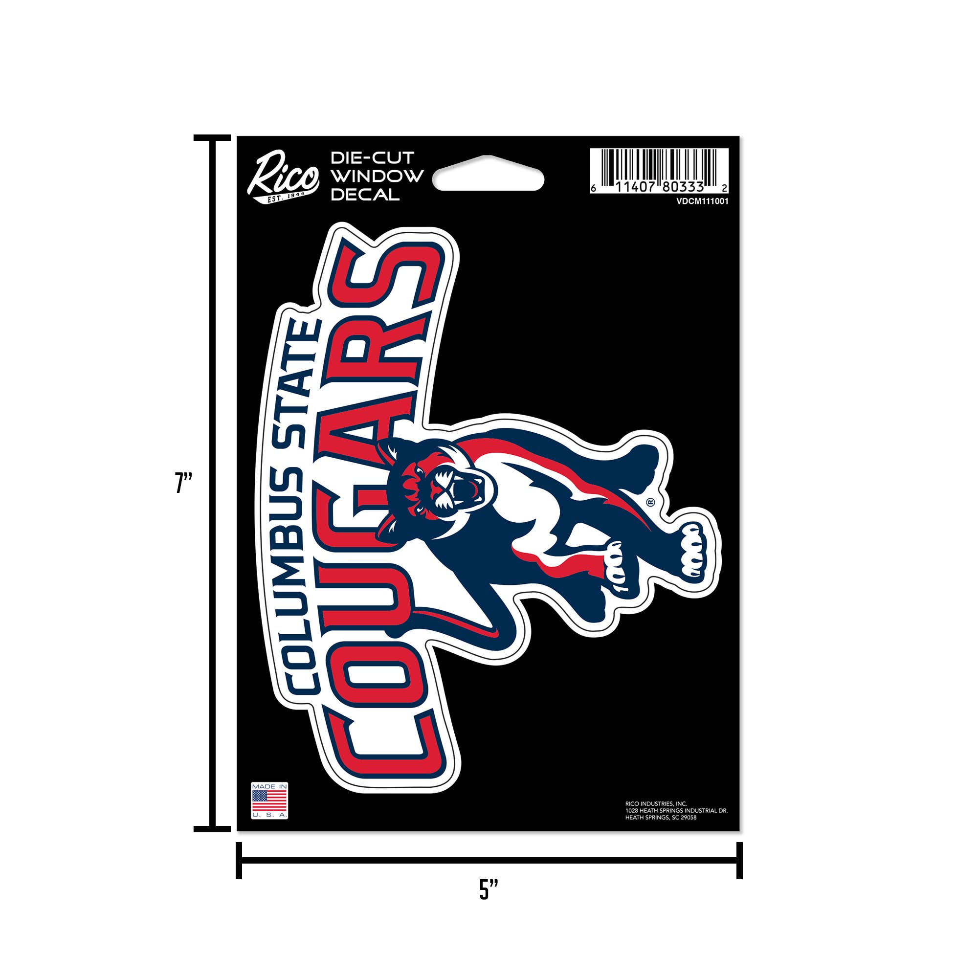 Rico Industries - Wholesale Car Decorative Charm - Unisex - NCAA  Columbus State Cougars  Medium Die Cut Decal5