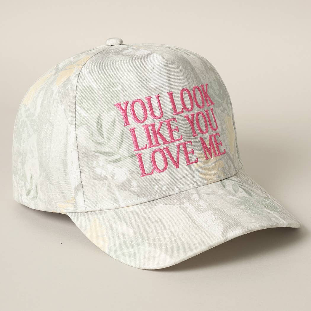 Fashion City – wholesale Baseballkeps - Unisex – You Look Like You Love Me broderad camomössa13