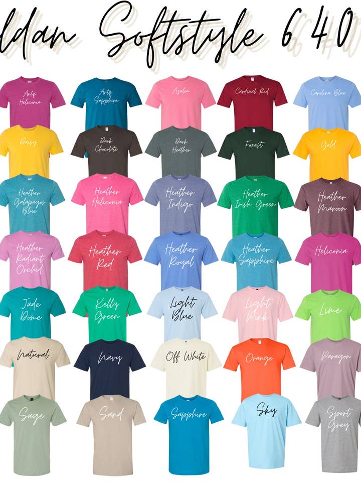 Gildan Soft Style Blanks 64000 for wholesale by Faith Forward Transfers