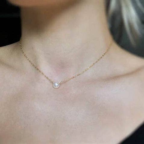 Sela+Sage - Vente Colliers à pendentif - Collier à bouton unique ou perle de culture ronde3