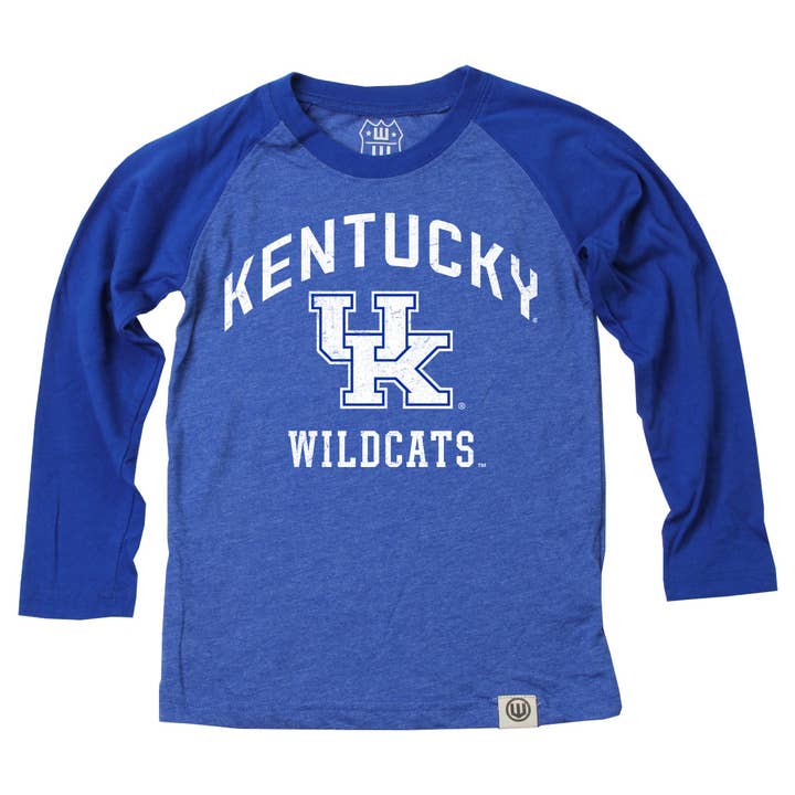 Kentucky Wildcats Youth Blend LS Raglan for wholesale by Wes and Willy
