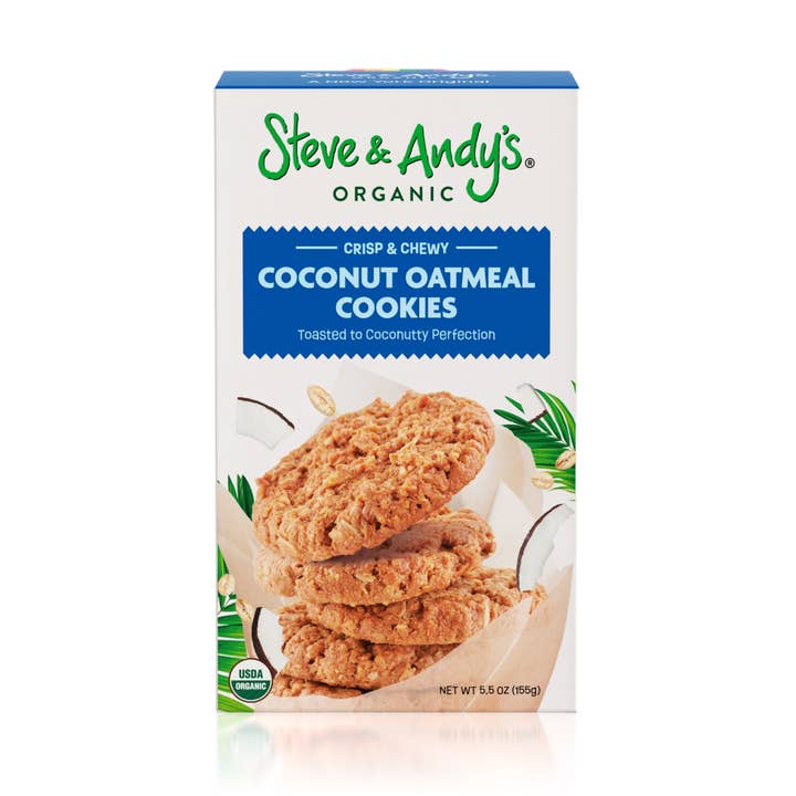 Vegan Coconut Oatmeal Cookies for wholesale by Steve & Andy's Organics