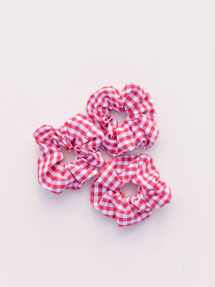 Sabrina Carpenter Red Gingham Hair Scrunchie for wholesale by Space 46 Wholesale