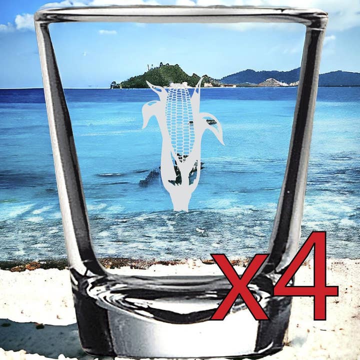 Corn Cob Design 2oz Premium Shot Glasses Set of 4 for wholesale by Texan Customs