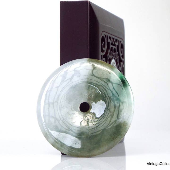 Vintagecollection888 - Wholesale Spiritual Stone/Crystal - Authentic Jade Pi Disc with Natural Jadeite Stone