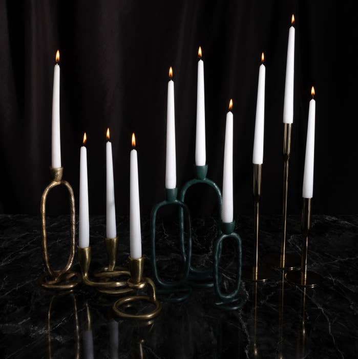 Metal Taper Candle Holder Sleek Silhouette - Gold, 14 in. for wholesale by Sagebrook Home
