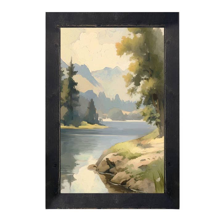 ginger blue - Wholesale Art Print - Riverbend - Vertical Frame
