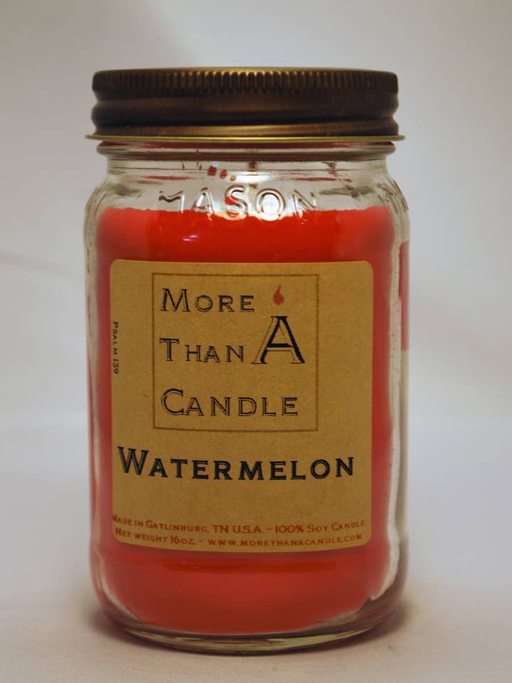 Watermelon - 16 oz Mason Jar for wholesale by More Than Candle