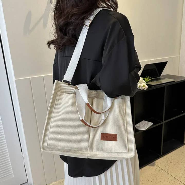 Ashlen - Wholesale Tote Bag - Women's - CORDUROY LARGE CAPACITY BAG2