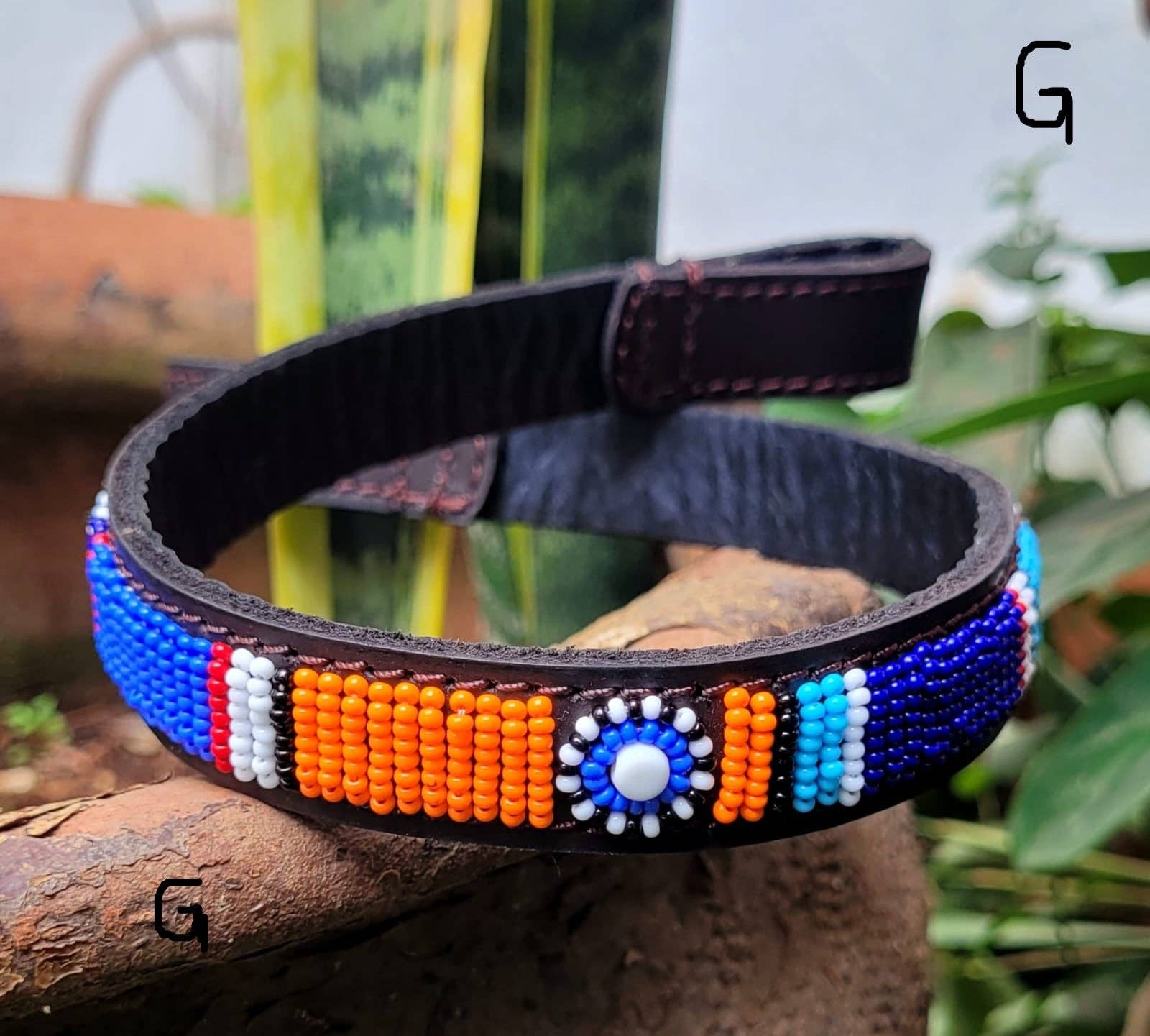 MAASAI CHIEF - Wholesale Pet Collar - Cat/Dog - Beaded Leather  Horse browband8