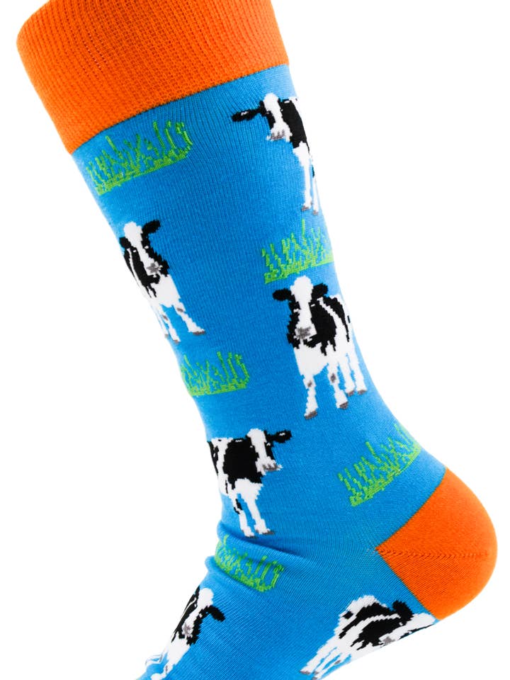 Meias Divertidas Unissexo Novidade Engraçadas Animal Vaca Erva por atacado de SoXcellent