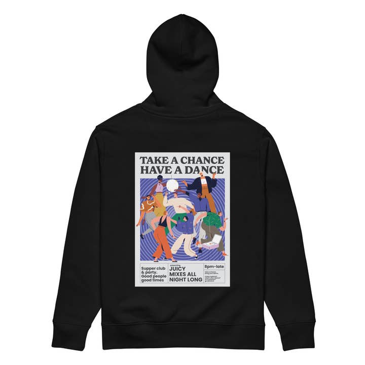 Prendi Un Rischio Fai Un Ballo DISCO! Felpa Pesante Ricamata in Cotone Organico per la vendita all'ingrosso da parte di ANCHOR & CREW
