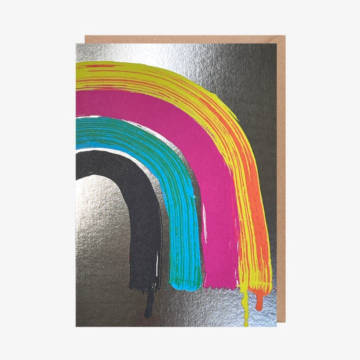 Greeting Card - Rainbow, Foil Background (Foil Finish) for wholesale by Sharon King-Chai