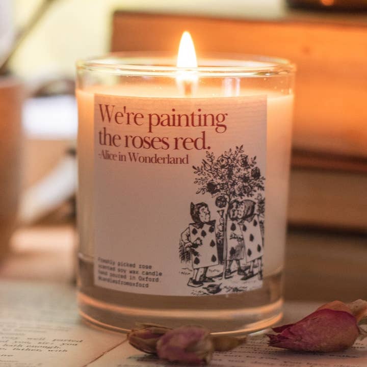Painting the Roses Red - Alice in Wonderland Candle Gift for wholesale by Candles from Oxford