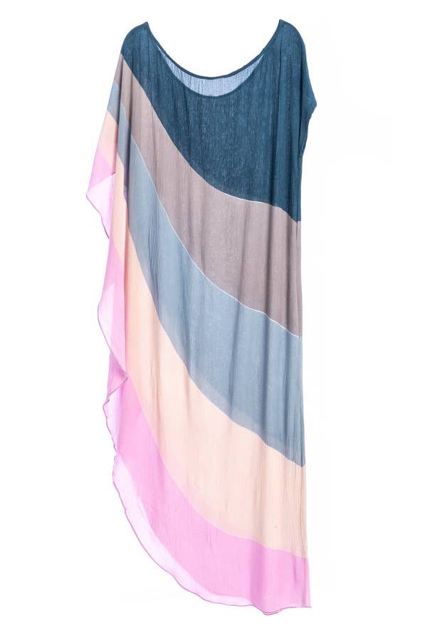 SAACHI - Vendita all'ingrosso Caftano - Donna - Caftano a righe asimmetriche4