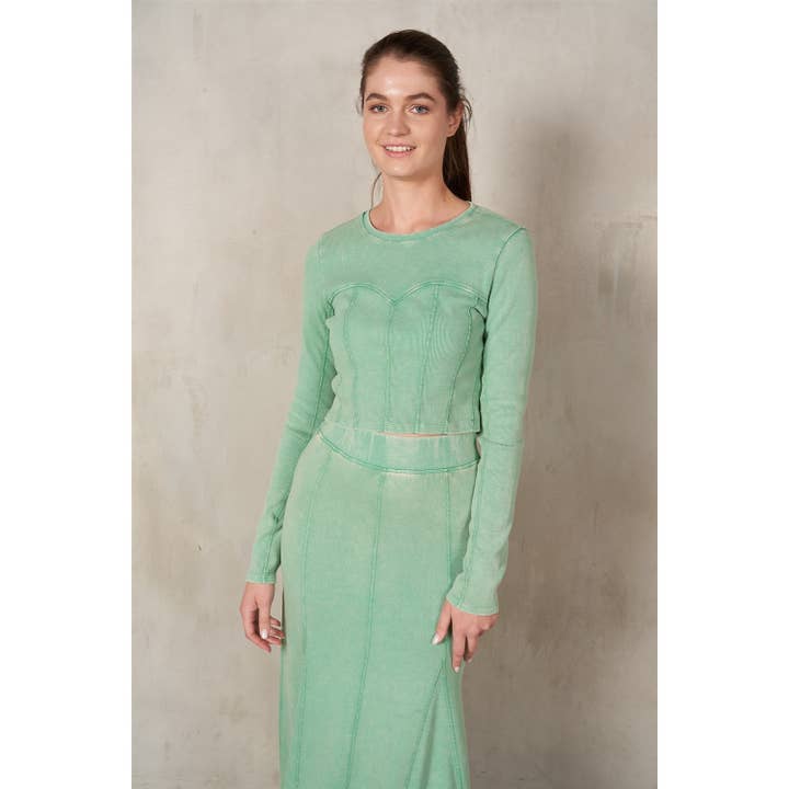 LS Rib Cropped Top for wholesale by lalamia