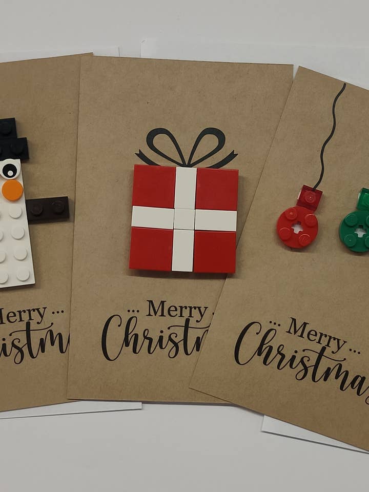 Cartões de Natal Lego - Conj. de 3 - Coleção 2 por atacado de Brickstar Belgium