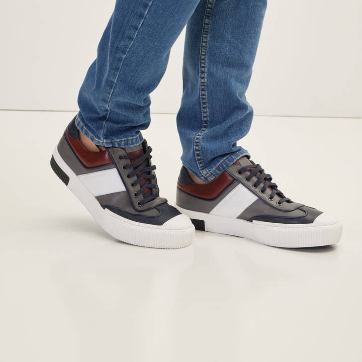 Multi Color Lace Up Sneakers - Brown Beige for wholesale on Faire