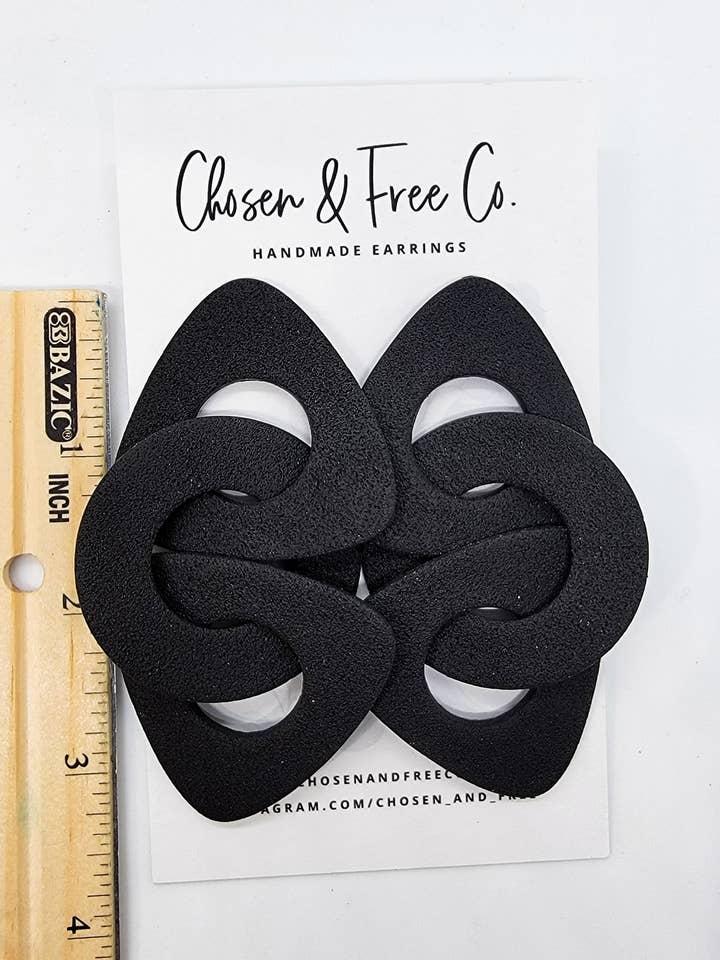 Linked Earrings - Black for wholesale by Chosen & Free Co