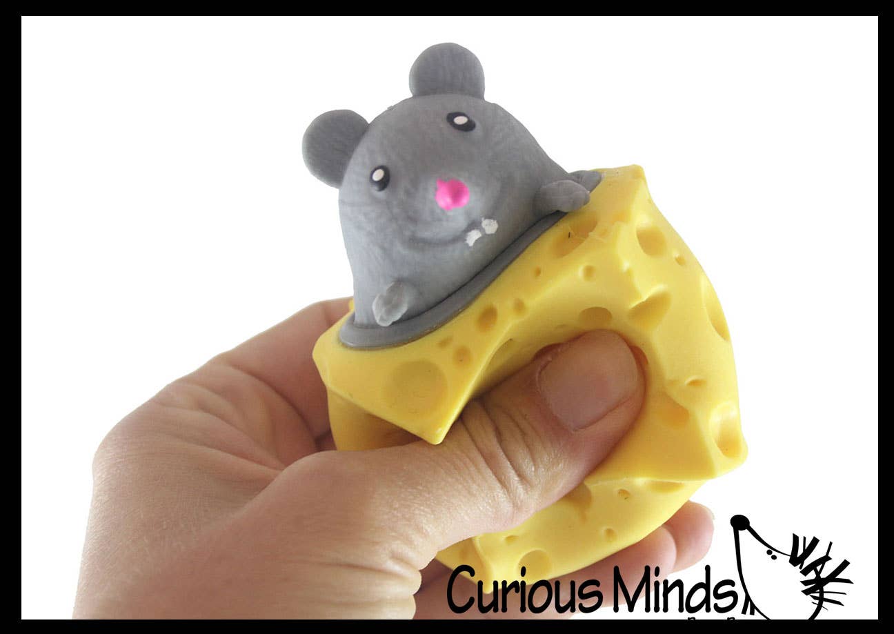 Curious Minds Toys - Wholesale Squishy Toy - Kids & Baby - 1 Mouse in Cheese - Adorable Pop Up - Cute Squeeze Toy - Fun5