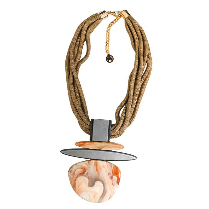 AMORINO SRL - Wholesale Pendant/Charm Necklace - ROPE NECKLACE WITH RESIN PENDANT - FT24128A4745