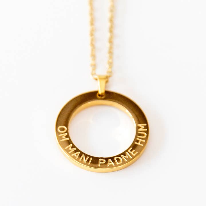 Divasya - Wholesale Pendant/Charm Necklace - Necklace with Pendant | Gold-plated | Mantra: Om Mani Padme Hum2