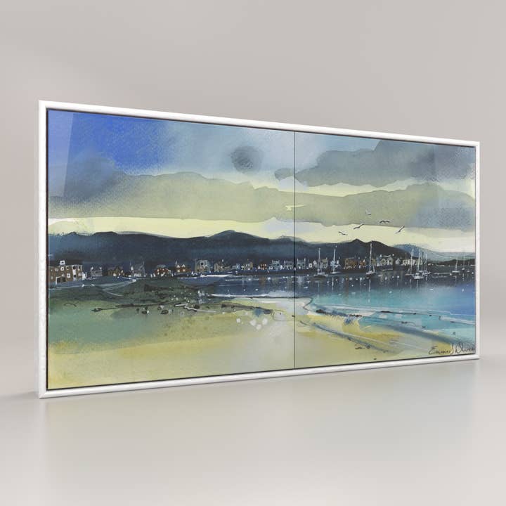 Marine Parade vanaf Newton Beach Millport - Keramische Tegelkunst voor wholesale door Emma S Davis Artist